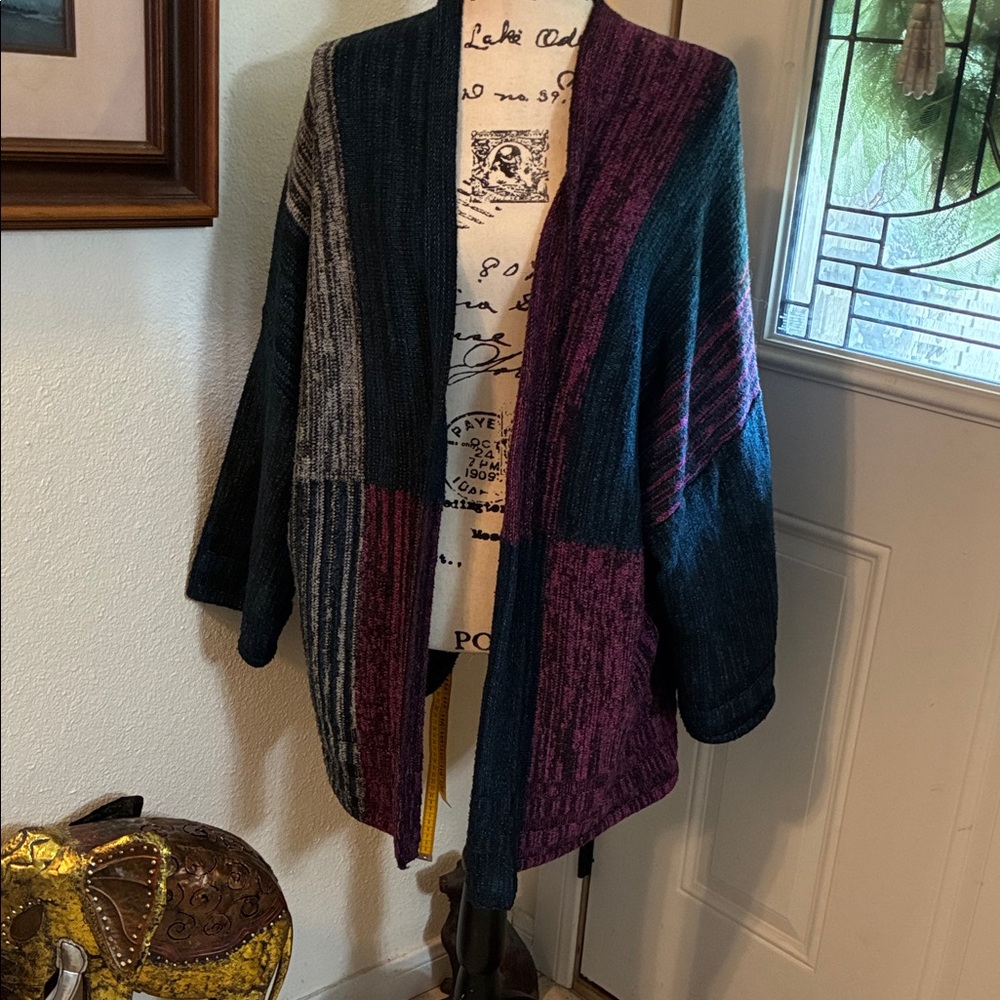 Multicolor Patchwork Women's Cardigan - image 1